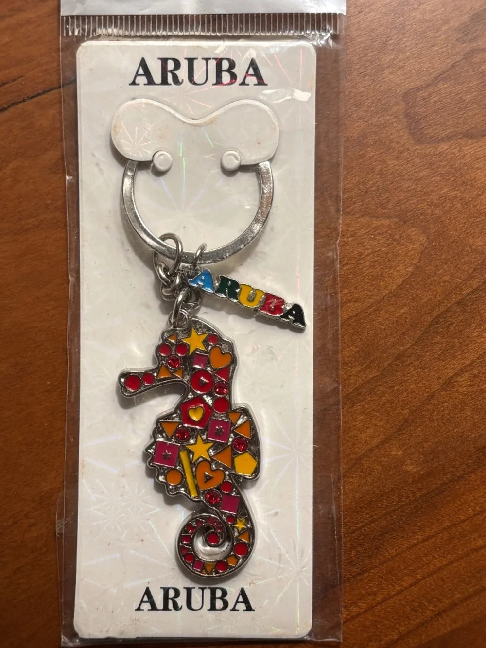 Colorful Aruba Seahorse Keychain NWT